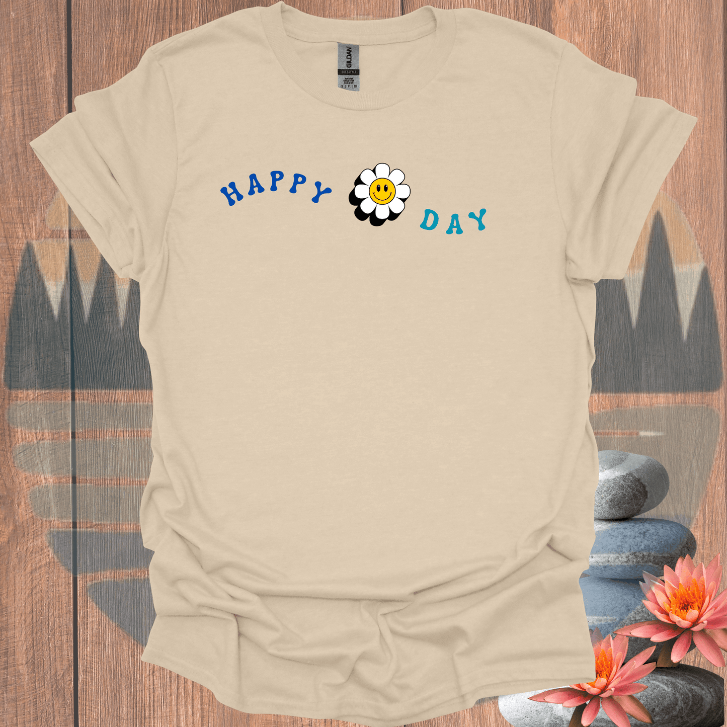 Printify T-Shirt Sand / S Happy Day T-Shirt Happy Day T-Shirt 24784939028174622720