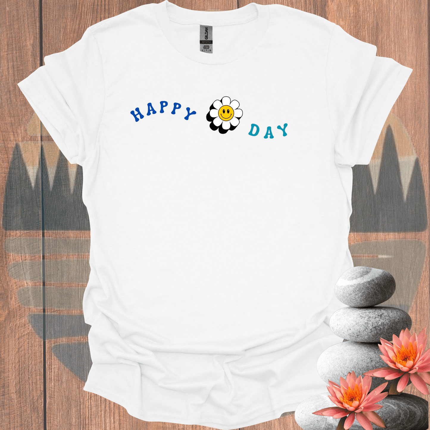 Printify T-Shirt White / S Happy Day T-Shirt Happy Day T-Shirt 22216359437228958675