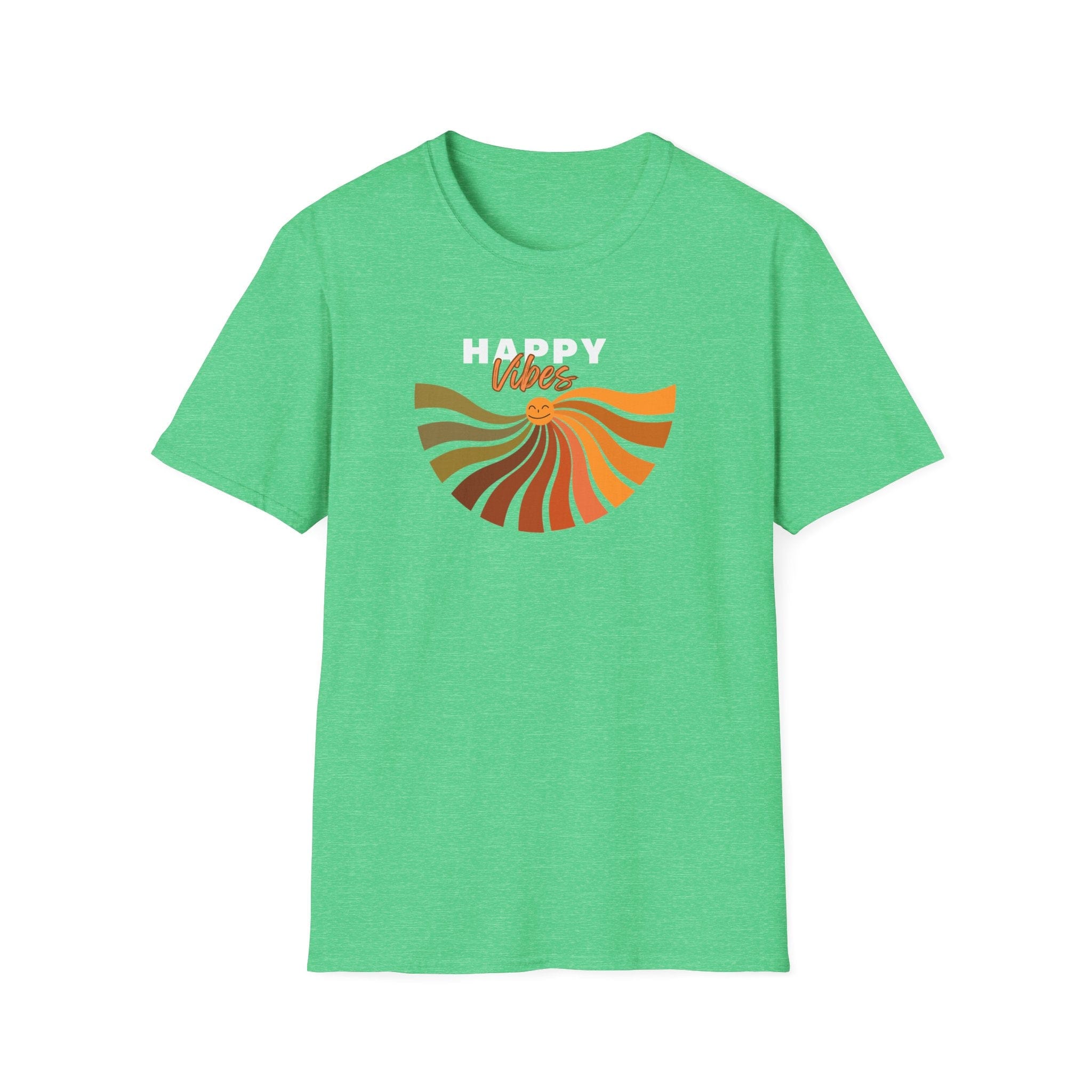 Printify T-Shirt Heather Irish Green / S Happy Vibes T-Shirt Happy Vibes T-Shirt 32998789095179477036