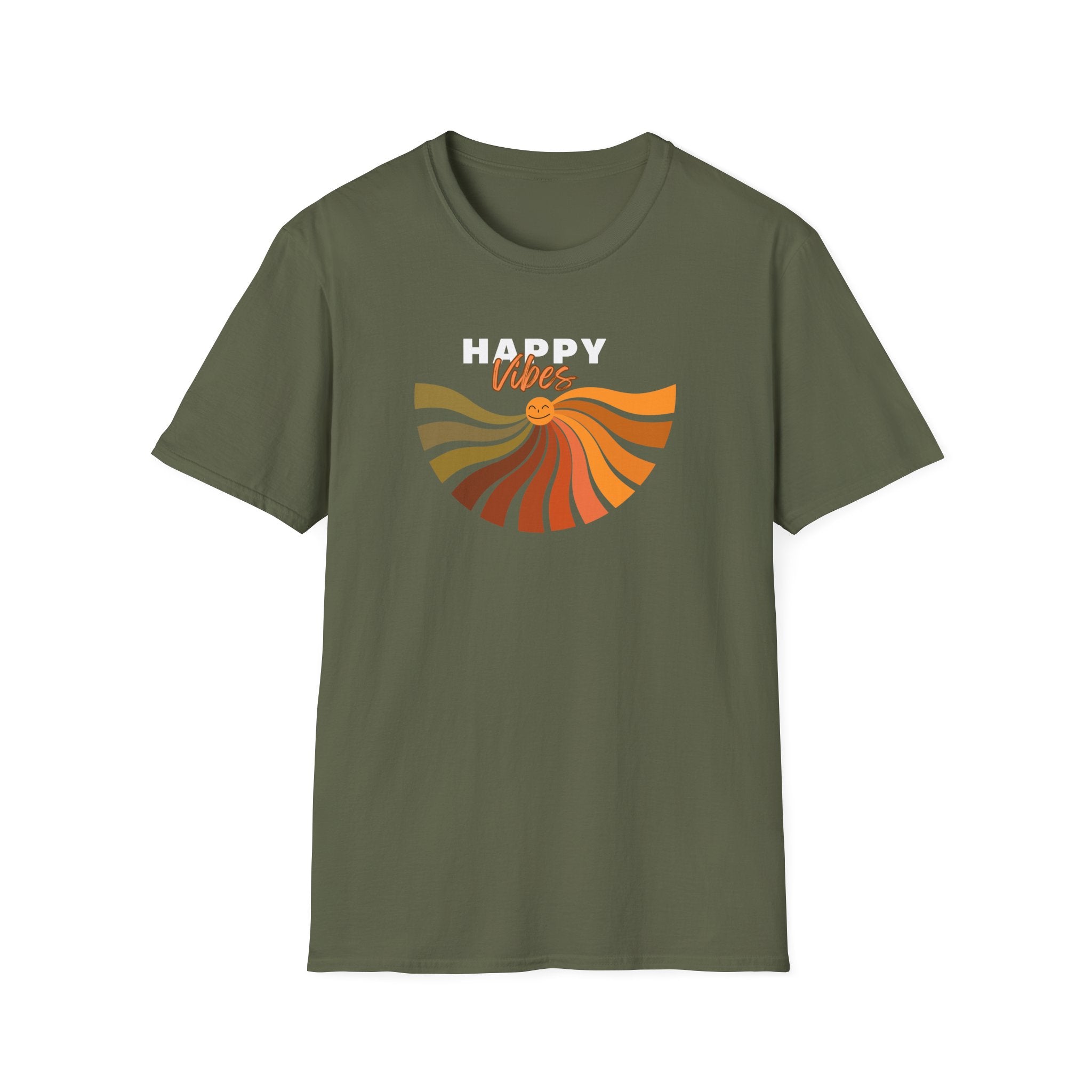 Printify T-Shirt Military Green / S Happy Vibes T-Shirt Happy Vibes T-Shirt 30709886270890756465