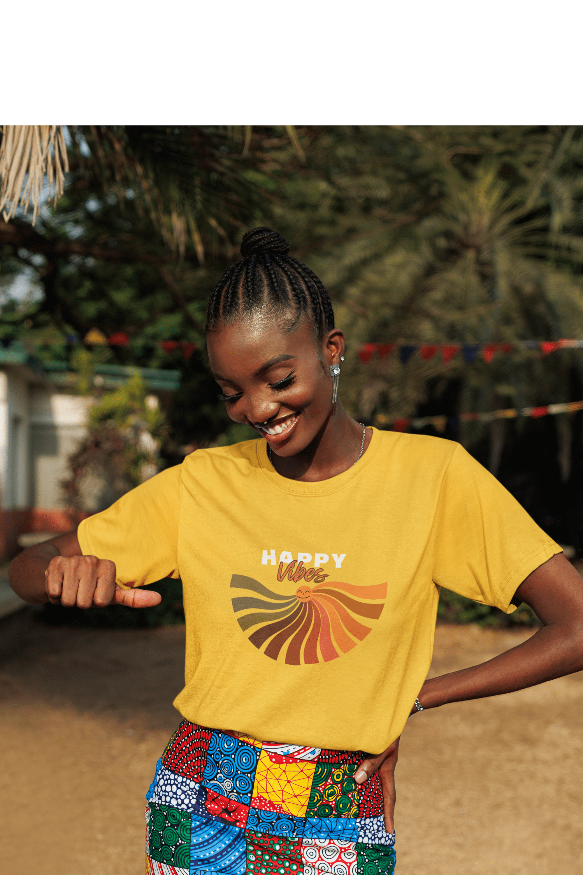 Printify T-Shirt Happy Vibes T-Shirt Happy Vibes T-Shirt