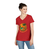 Printify V-neck Hawaiian Lei V-Neck T-Shirt Hawaiian Lei V-Neck T-Shirt
