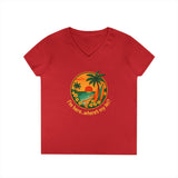 Printify V-neck S / Red Hawaiian Lei V-Neck T-Shirt Hawaiian Lei V-Neck T-Shirt 22965457574531129243