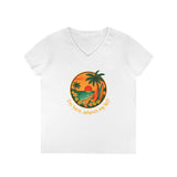 Printify V-neck S / White Hawaiian Lei V-Neck T-Shirt Hawaiian Lei V-Neck T-Shirt 14709440177669328239