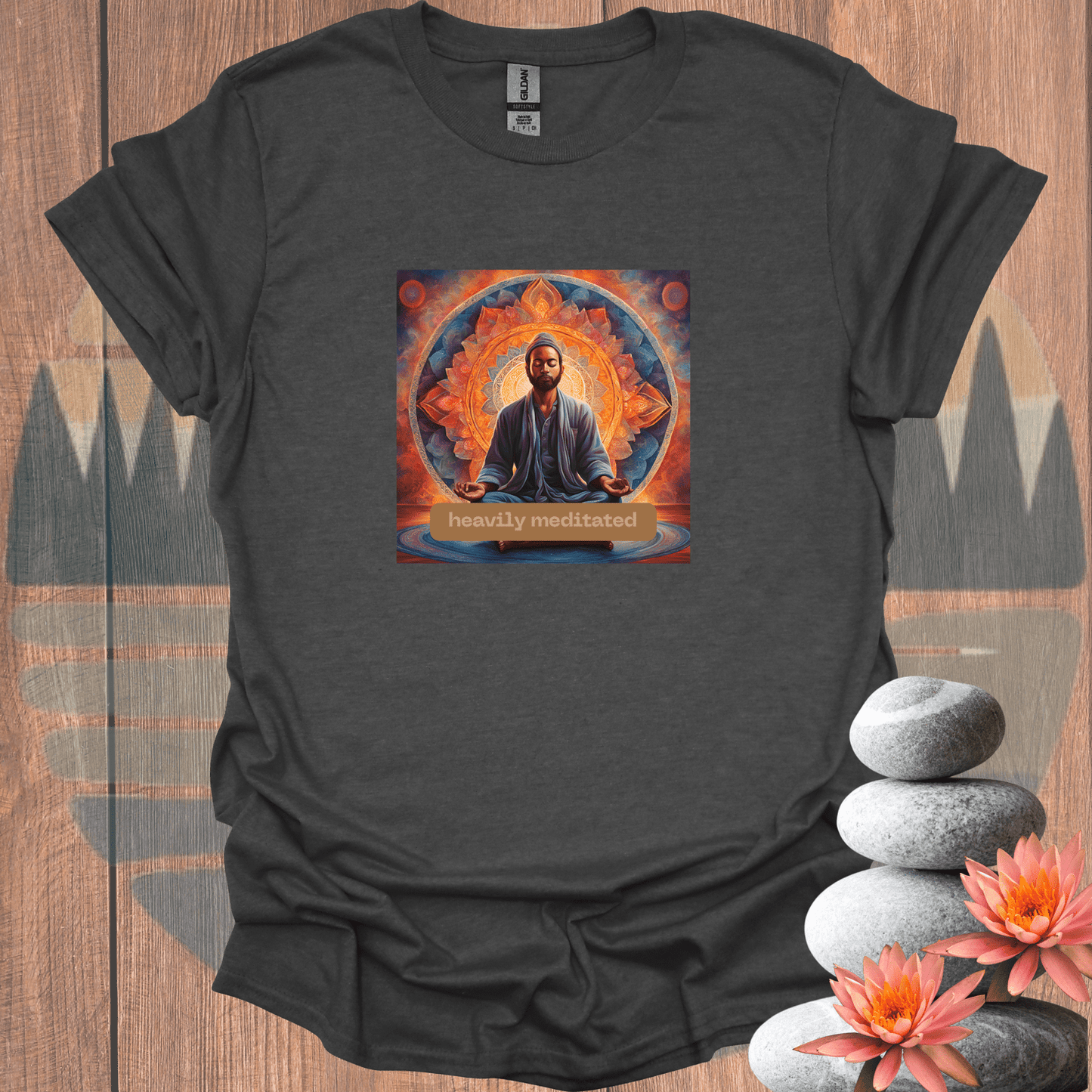 Printify T-Shirt Dark Heather / S Heavily Meditated Man T-Shirt Heavily Meditated Man T-Shirt 15511300266618375718