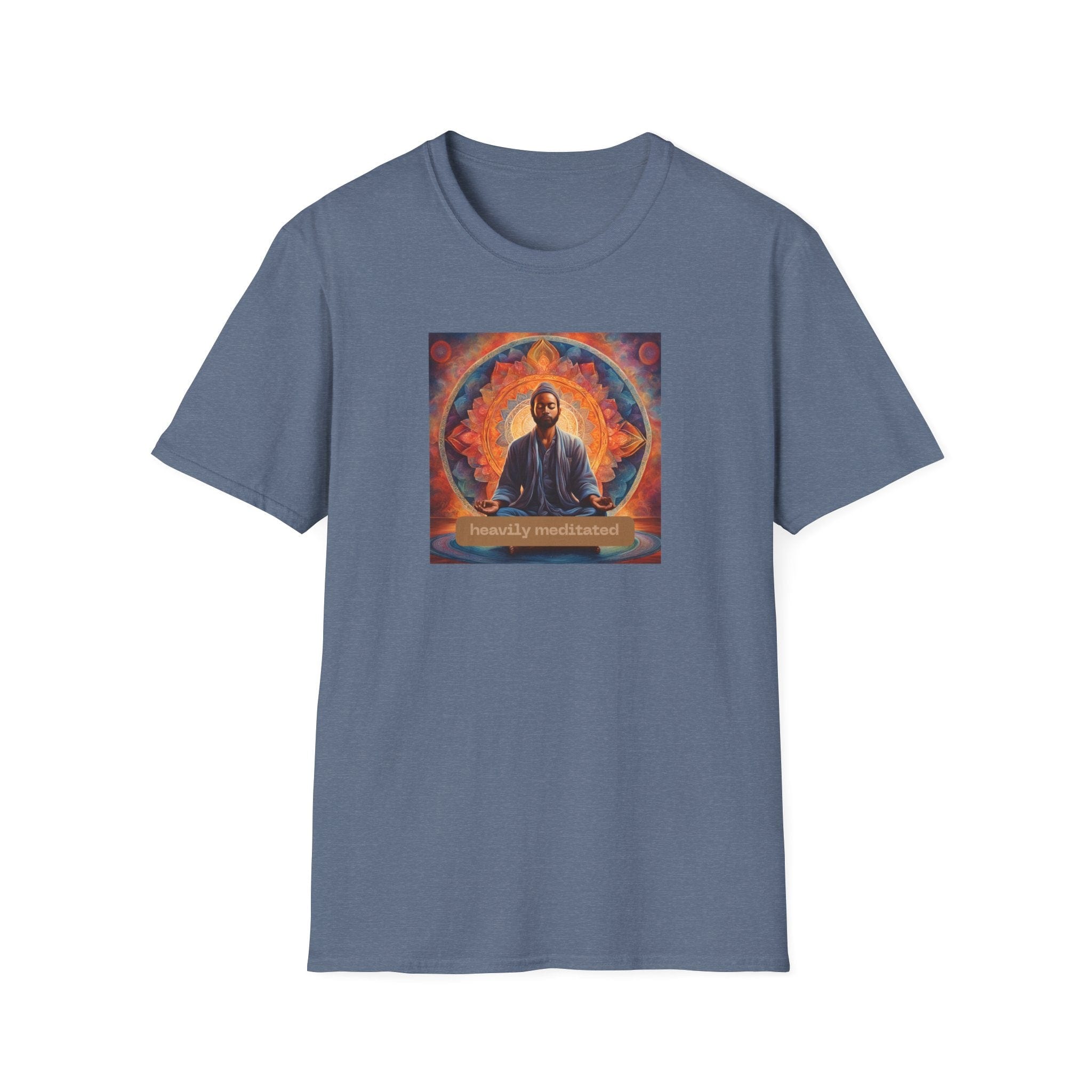 Printify T-Shirt Heather Indigo / S Heavily Meditated Man T-Shirt Heavily Meditated Man T-Shirt 12739936612159364343