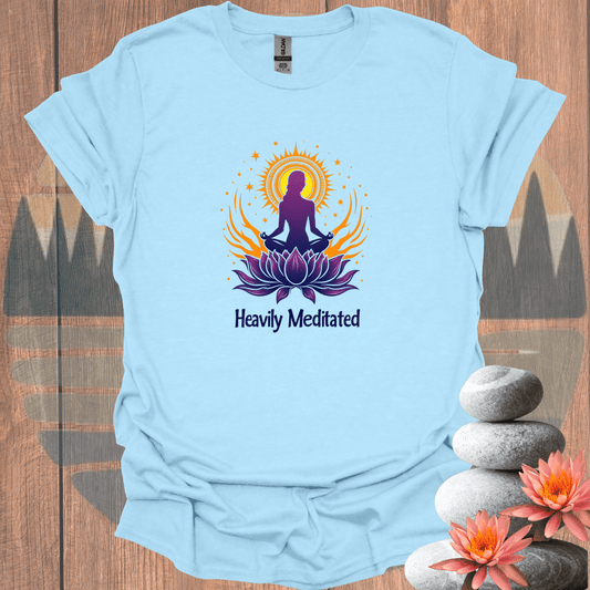 Printify T-Shirt Light Blue / S Heavily Meditated T-Shirt Heavily Meditated T-Shirt 11163183177456990315