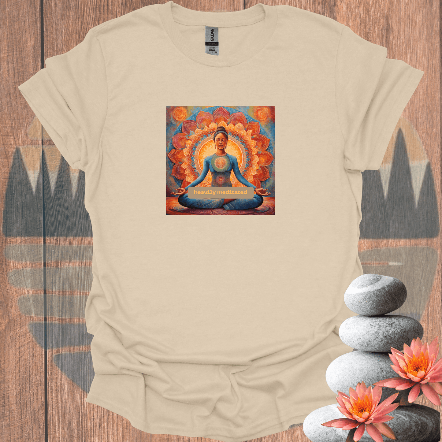 Printify T-Shirt Sand / S Heavily Meditated Woman T-Shirt Heavily Meditated Woman T-Shirt 31692435359657985787