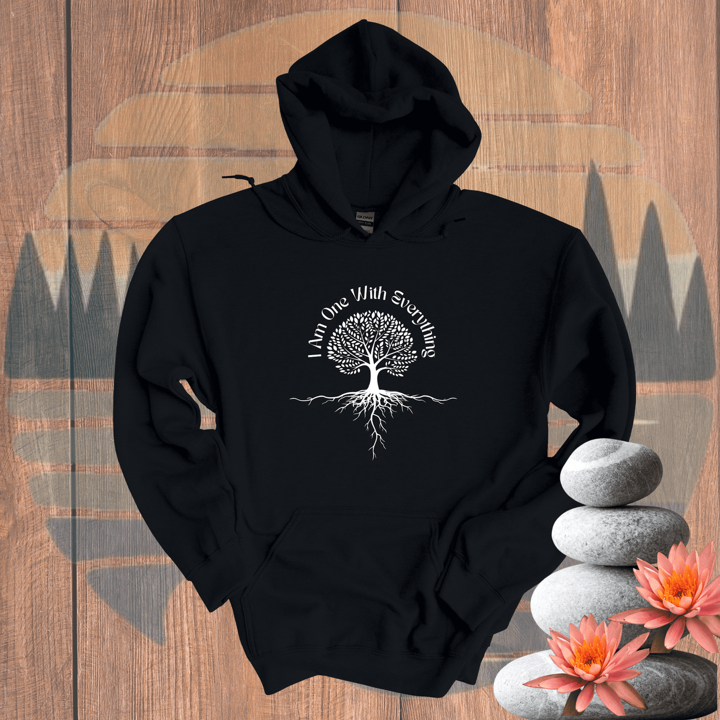 Printify Hoodie Black / S I am One with Everything Hooded Sweatshirt I am One with Everything Hooded Sweatshirt 71690210228020479370