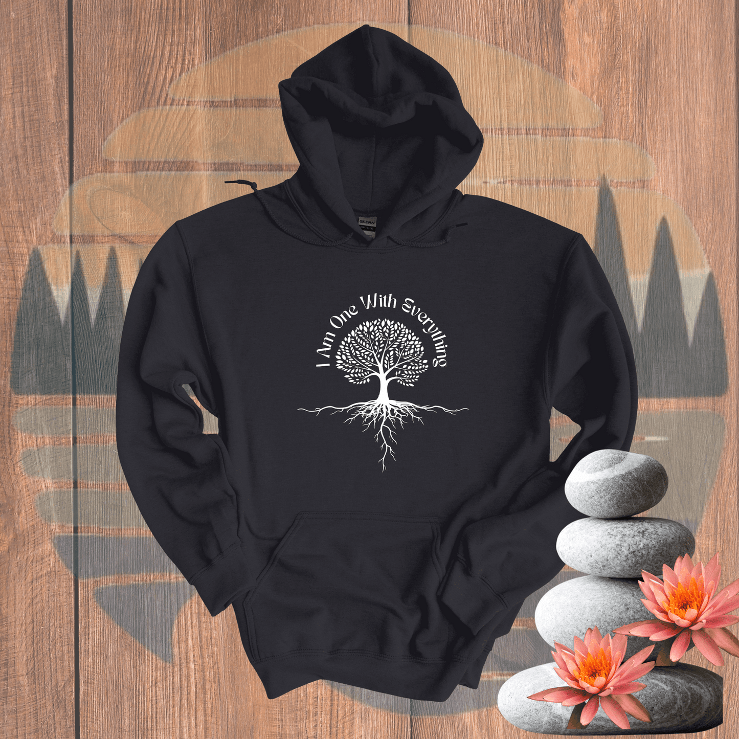 Printify Hoodie Charcoal / S I am One with Everything Hooded Sweatshirt I am One with Everything Hooded Sweatshirt 13658463990039433772