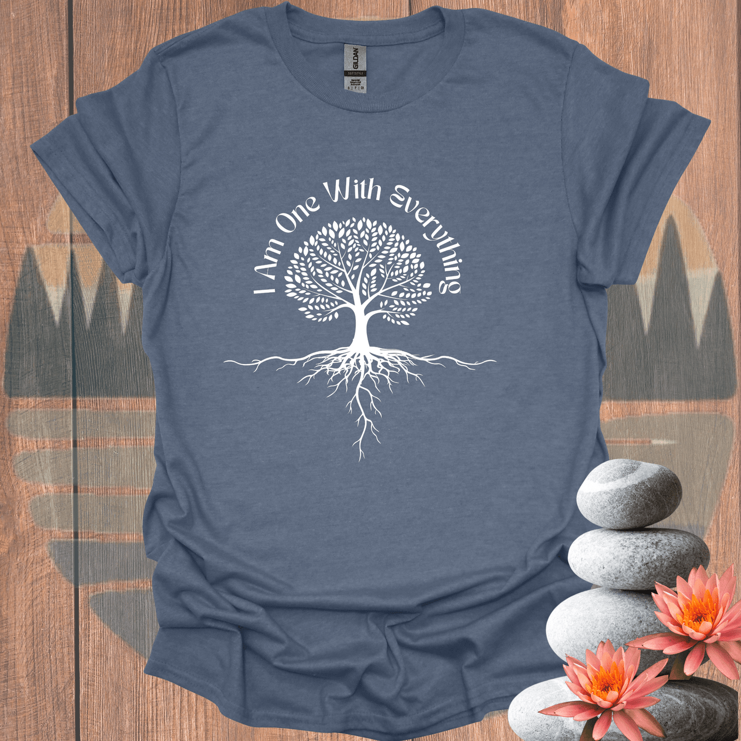 Printify T-Shirt Heather Indigo / S I Am One With Everything T-Shirt I Am One With Everything T-Shirt 89905232309336606332