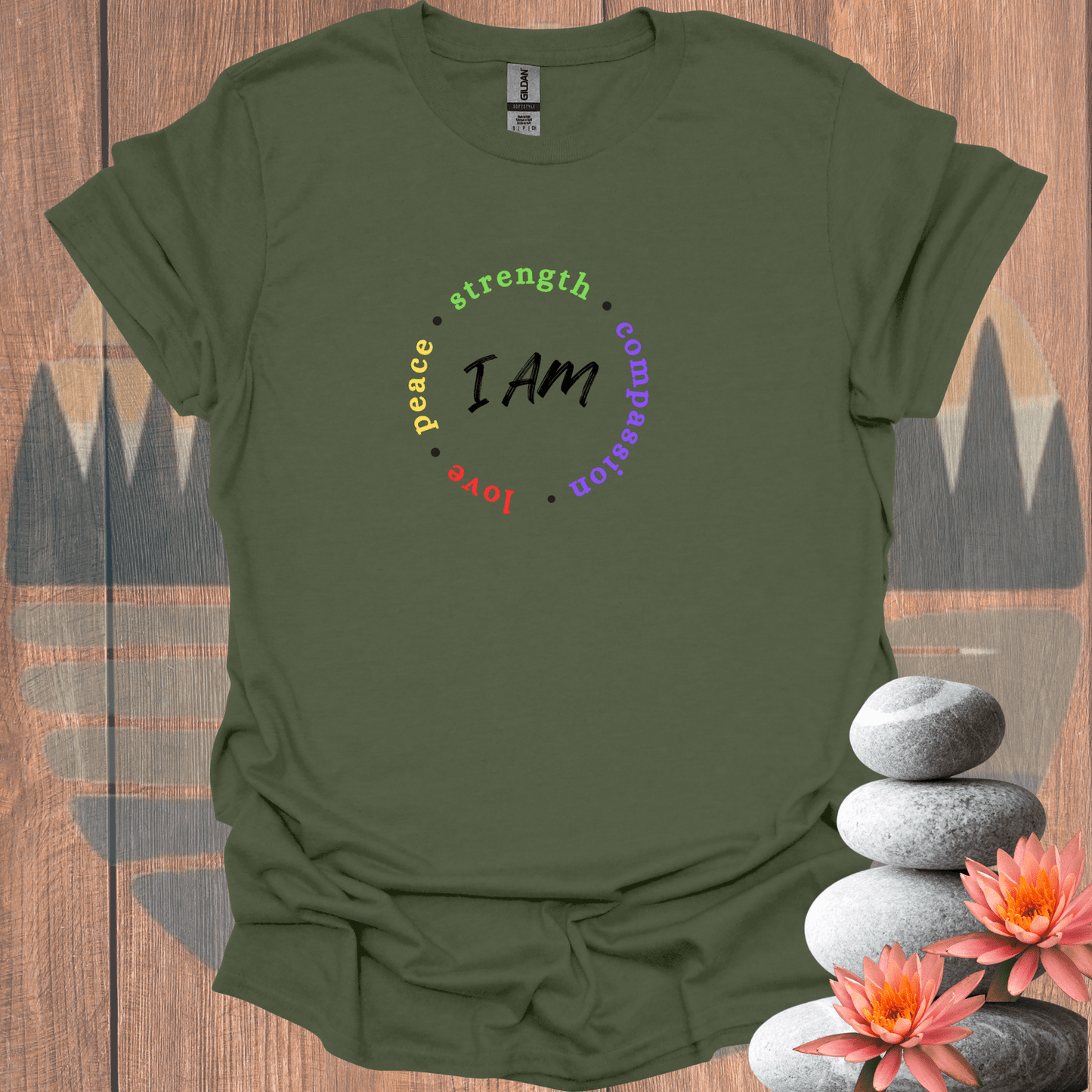 Printify T-Shirt Military Green / S I Am T-Shirt I Am T-Shirt 46320801031802226864