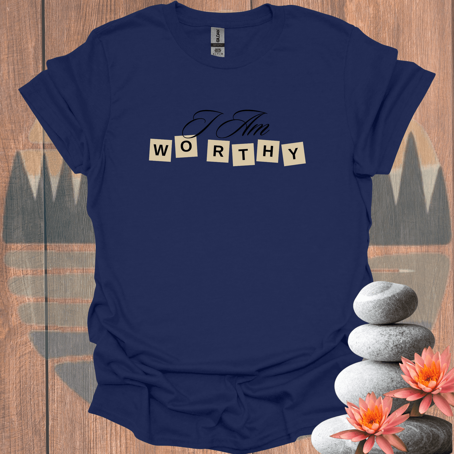 Printify T-Shirt Navy / S I Am Worthy T-Shirt I Am Worthy T-Shirt 31091104833208043939