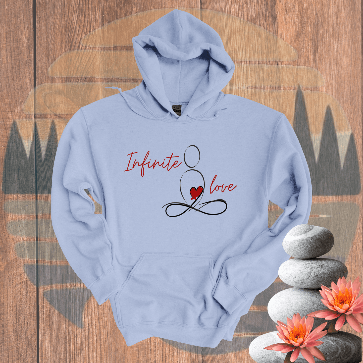 Printify Hoodie Light Blue / S Infinite Love Hooded Sweatshirt Infinite Love Hooded Sweatshirt 18087917073745630155