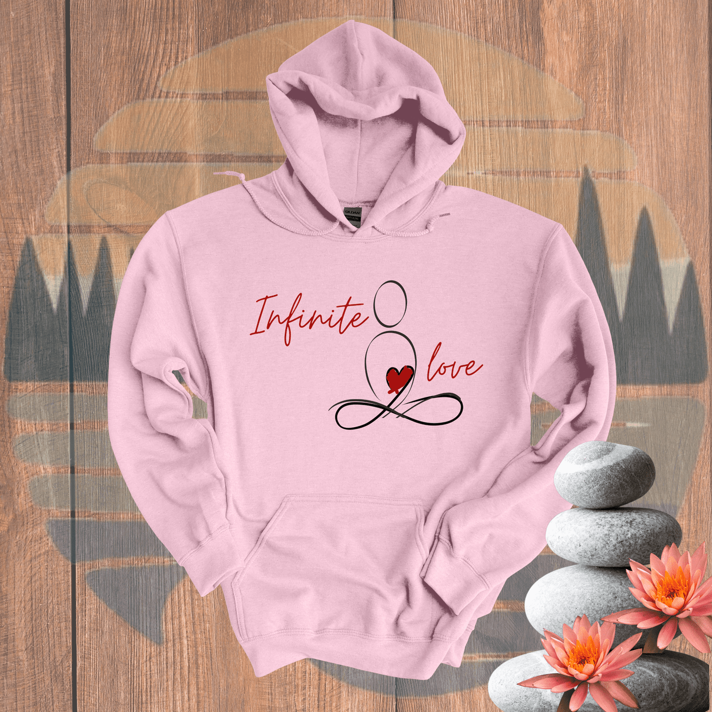 Printify Hoodie Light Pink / S Infinite Love Hooded Sweatshirt Infinite Love Hooded Sweatshirt 11960542298083404481