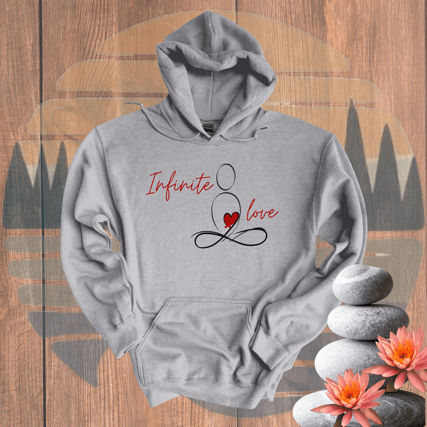 Printify Hoodie Sport Grey / S Infinite Love Hooded Sweatshirt Infinite Love Hooded Sweatshirt 30016972265864366431