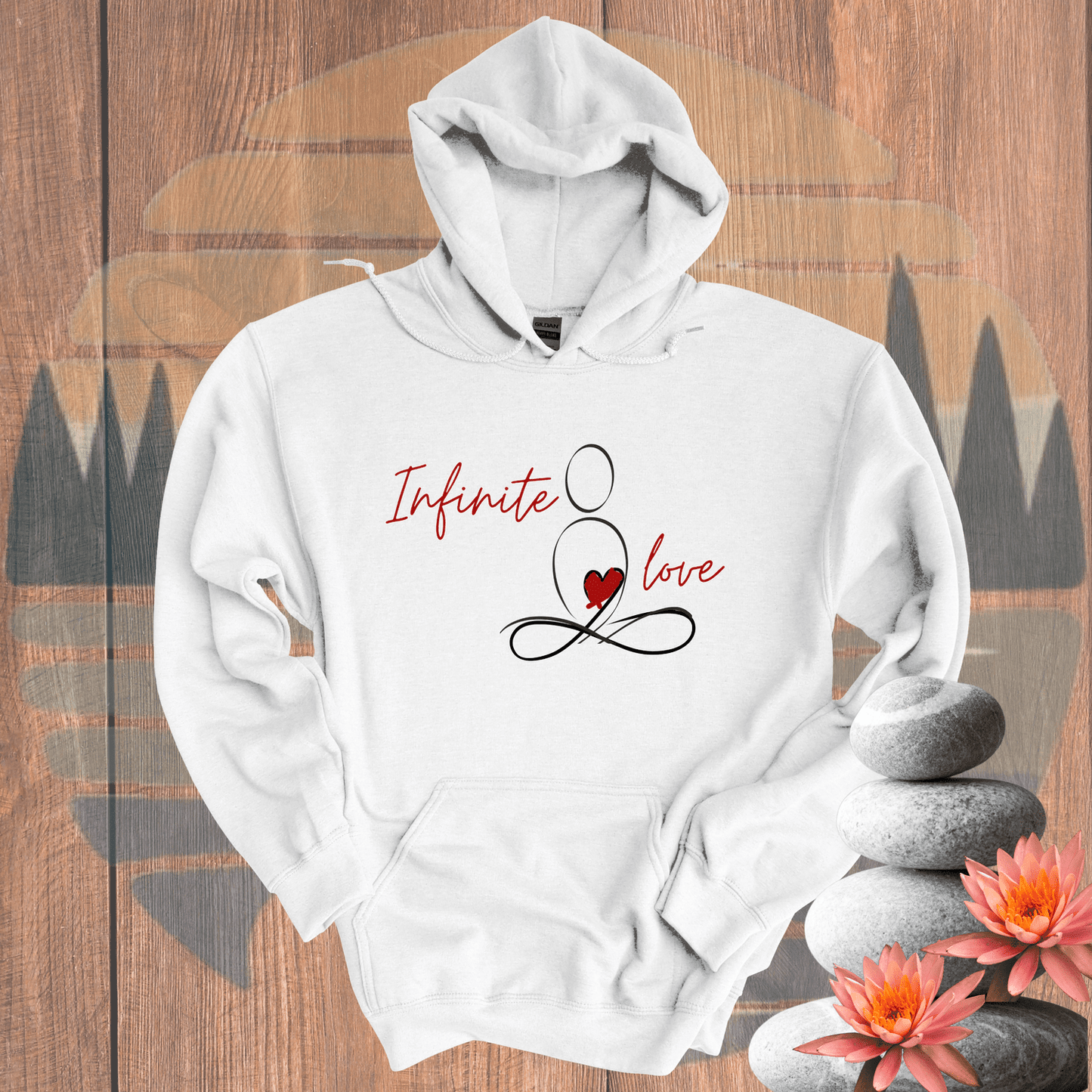 Printify Hoodie White / S Infinite Love Hooded Sweatshirt Infinite Love Hooded Sweatshirt 23389741489371552402