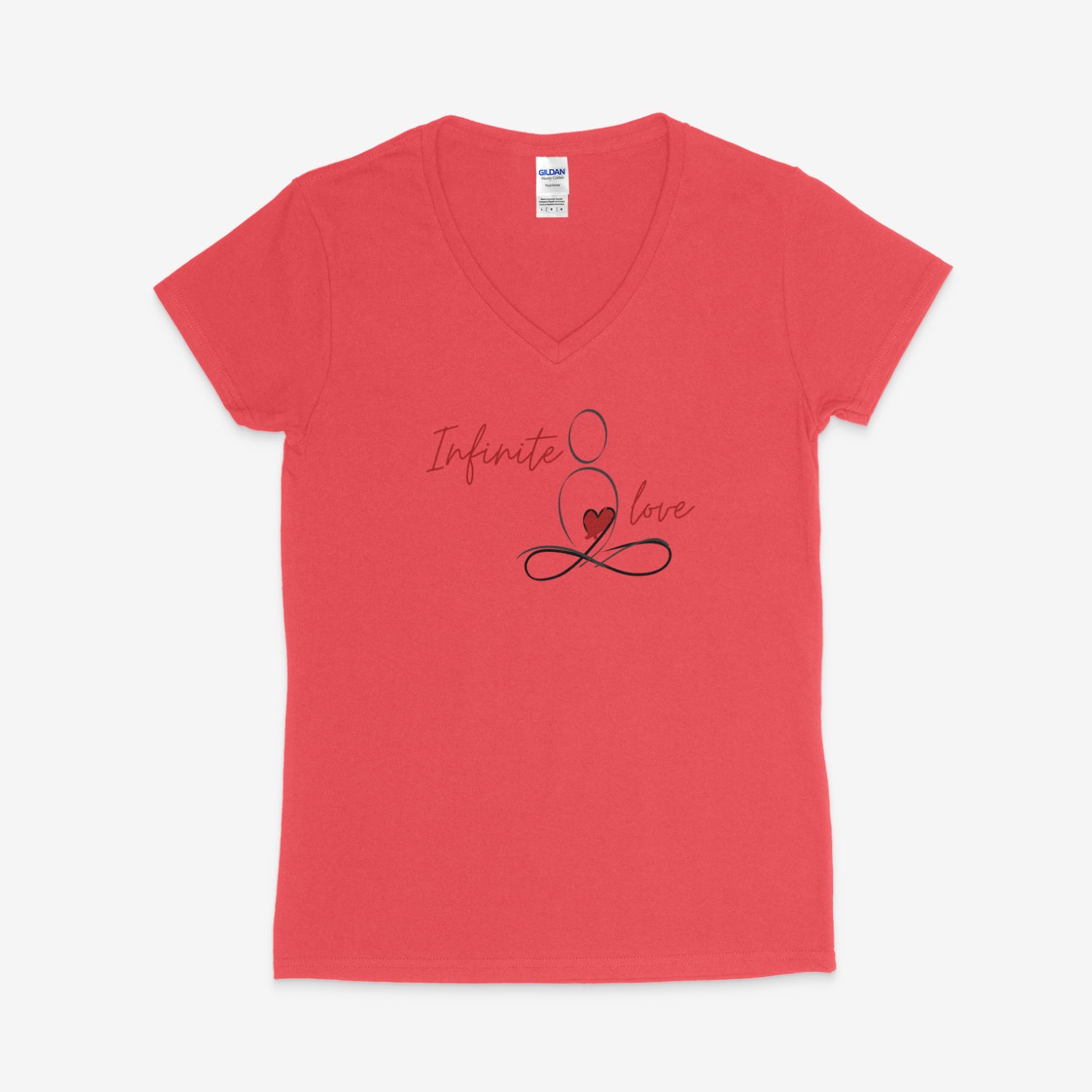 Printify V-neck S / Coral Silk Infinite Love V-Neck Infinite Love V-Neck 16060699296160869937