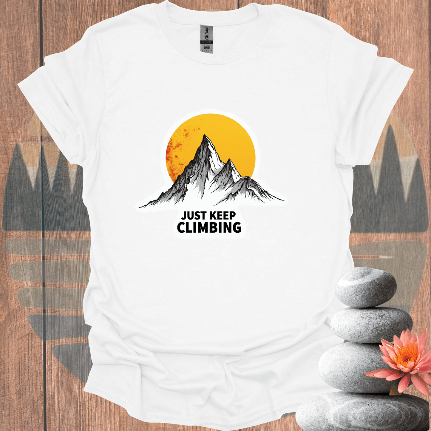 Printify T-Shirt White / S Just Keep Climbing T-Shirt Just Keep Climbing T-Shirt 20332539069132061088