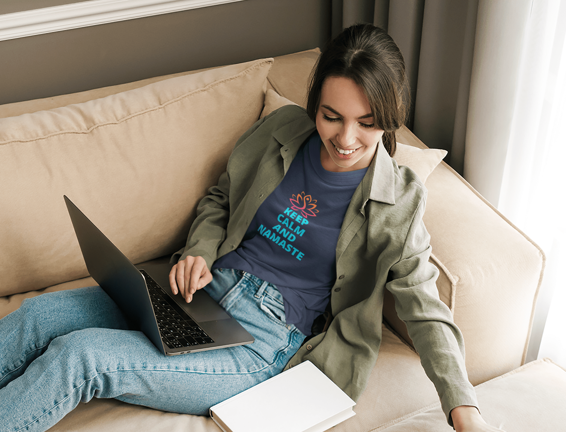Printify T-Shirt Keep Calm and Namaste T-Shirt Keep Calm and Namaste T-Shirt
