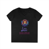 Printify V-neck S / Black Leo Ladies' V-Neck T-Shirt Leo Ladies' V-Neck T-Shirt 24307219422022268150