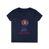 Printify V-neck S / Navy Leo Ladies' V-Neck T-Shirt Leo Ladies' V-Neck T-Shirt 86008621421010913219