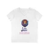 Printify V-neck S / White Leo Ladies' V-Neck T-Shirt Leo Ladies' V-Neck T-Shirt 21671819863860048600