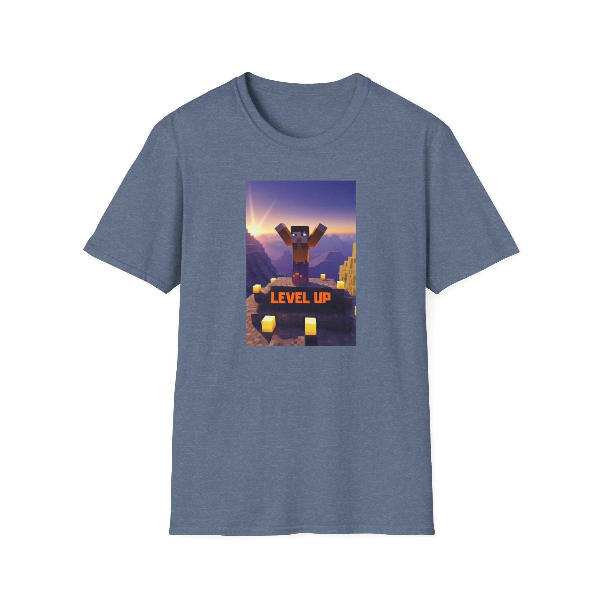 Printify T-Shirt Heather Indigo / S Level Up Level Up 77023719618985730082