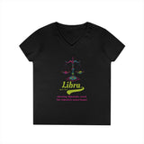 Printify V-neck S / Black Libra Ladies' V-Neck T-Shirt Libra Ladies' V-Neck T-Shirt 32836838501955389721