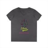 Printify V-neck S / Charcoal Libra Ladies' V-Neck T-Shirt Libra Ladies' V-Neck T-Shirt 29728755106121255580