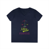 Printify V-neck S / Navy Libra Ladies' V-Neck T-Shirt Libra Ladies' V-Neck T-Shirt 24064767437206746502