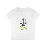 Printify V-neck S / White Libra Ladies' V-Neck T-Shirt Libra Ladies' V-Neck T-Shirt 66564011424385958542