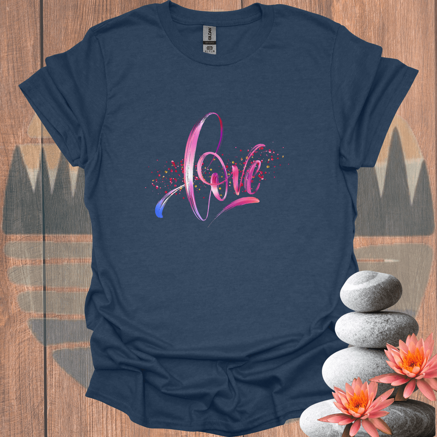 Printify T-Shirt Heather Navy / S Love T-Shirt Love T-Shirt 59438994703668044661