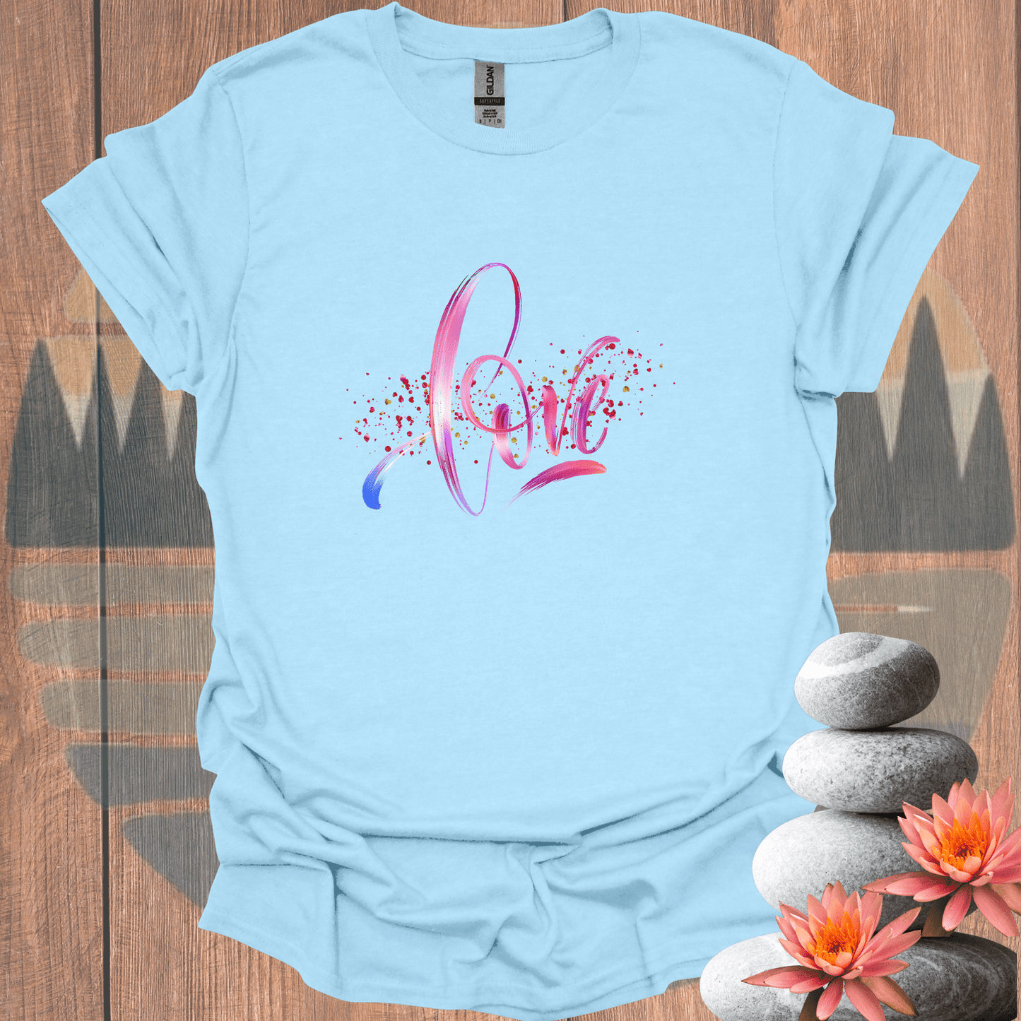 Printify T-Shirt Light Blue / S Love T-Shirt Love T-Shirt 32448716736681070303