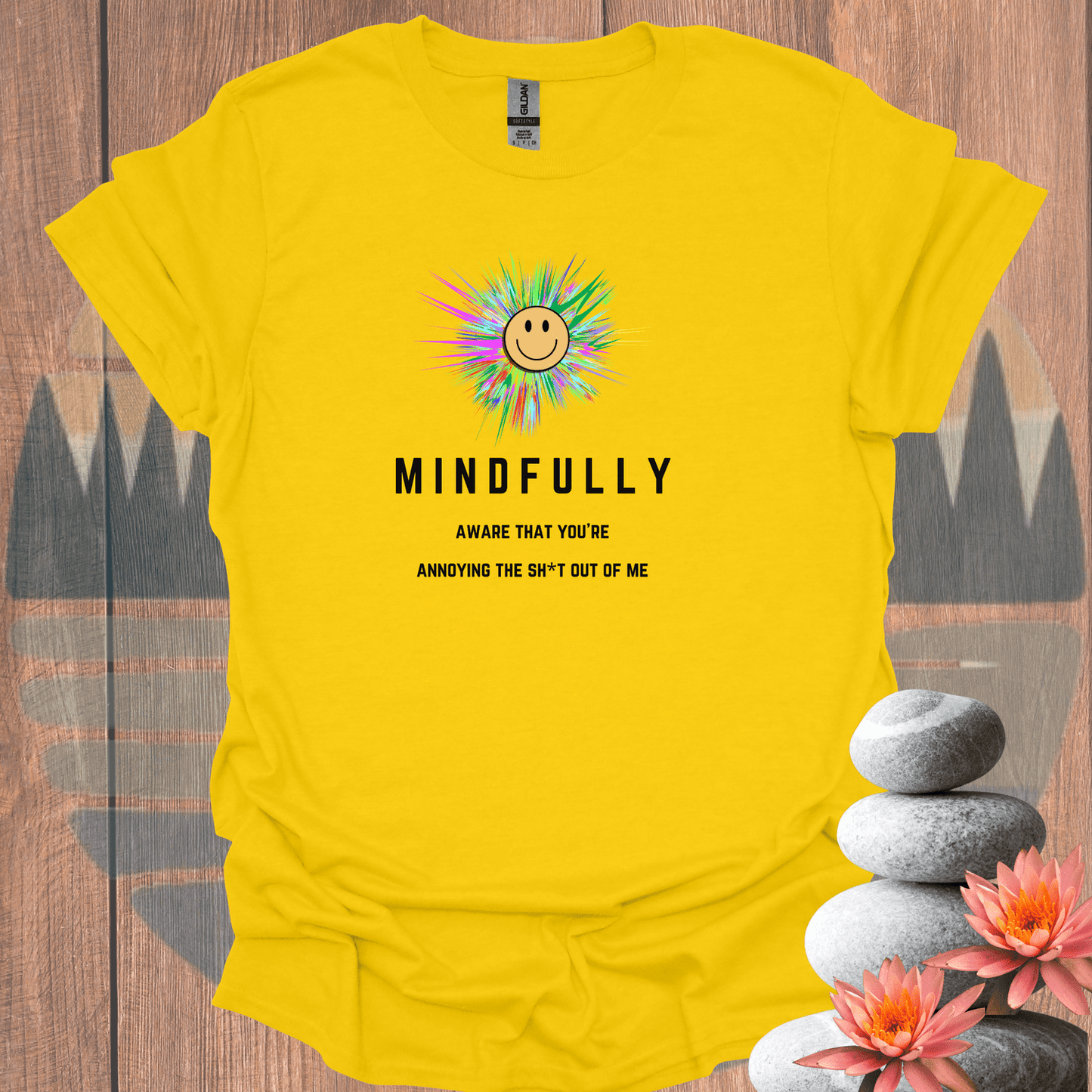 Printify T-Shirt Daisy / S Mindfully Aware Burst T-Shirt Mindfully Aware Burst T-Shirt 14582109051250974363