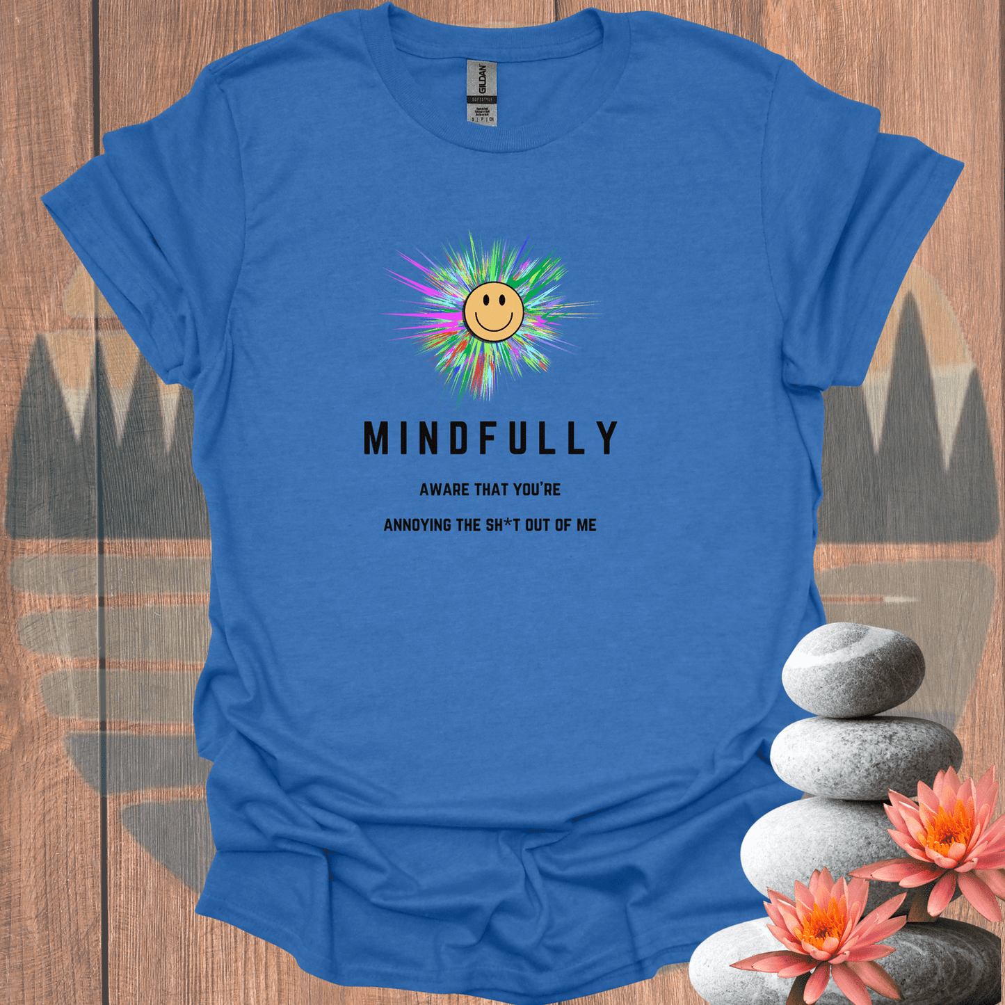 Printify T-Shirt Heather Royal / S Mindfully Aware Burst T-Shirt Mindfully Aware Burst T-Shirt 94449469601778001003