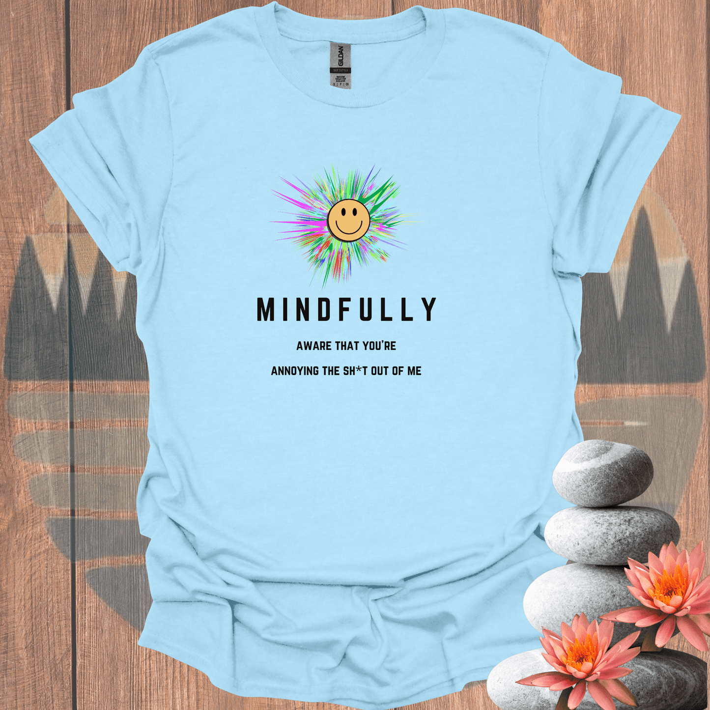 Printify T-Shirt Light Blue / S Mindfully Aware Burst T-Shirt Mindfully Aware Burst T-Shirt 60342263417422012752