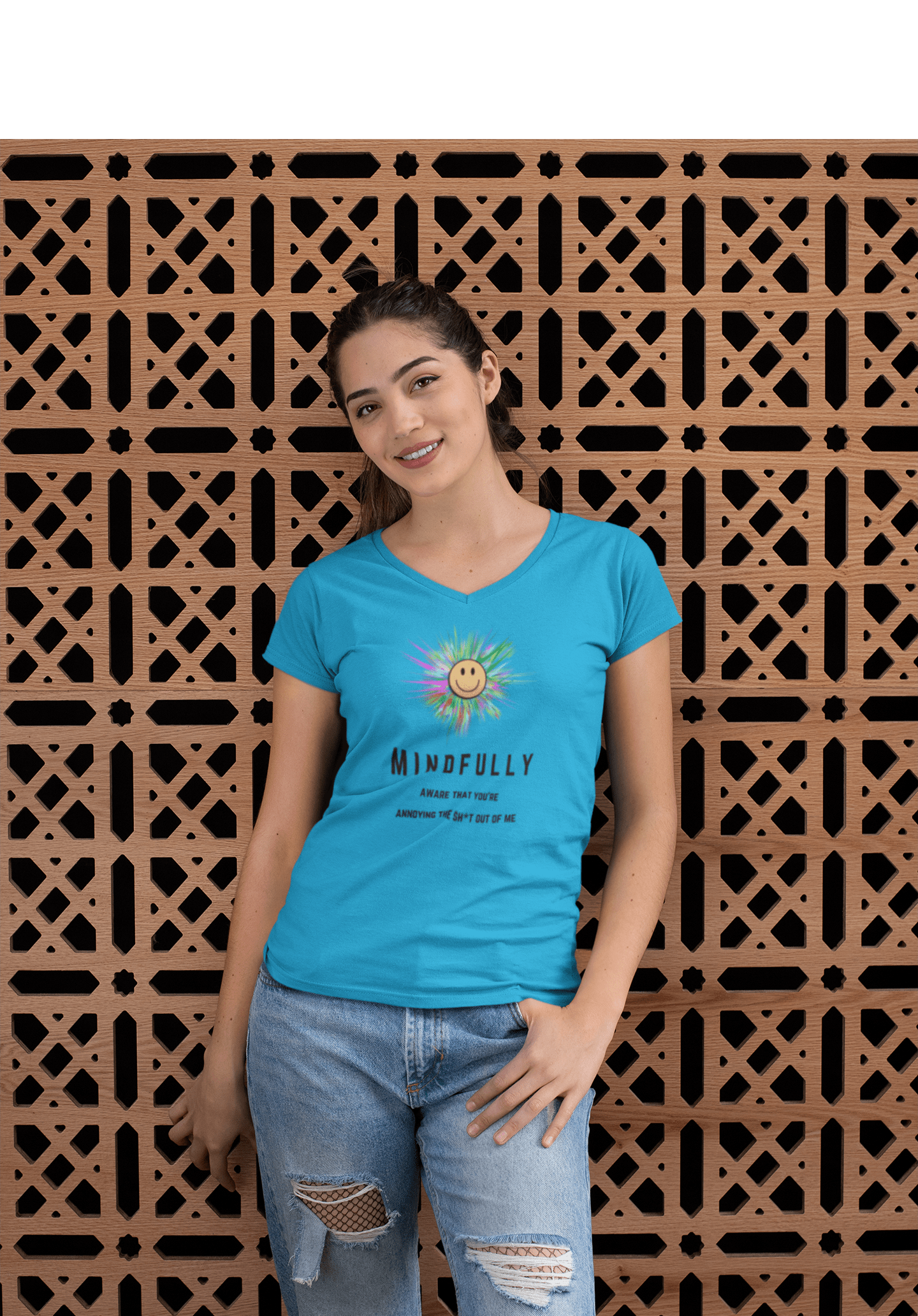 Printify V-neck Mindfully Aware V-Neck Mindfully Aware V-Neck