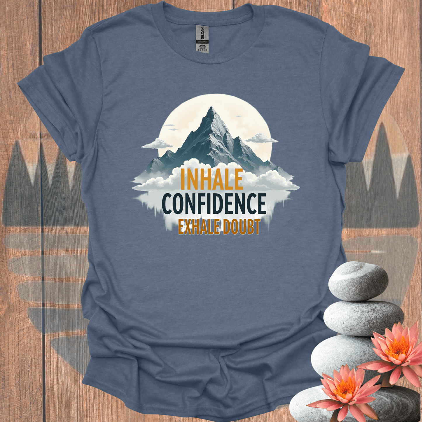 Printify T-Shirt Heather Indigo / S Mountain of Confidence T-Shirt Mountain of Confidence T-Shirt 96658413648095185281