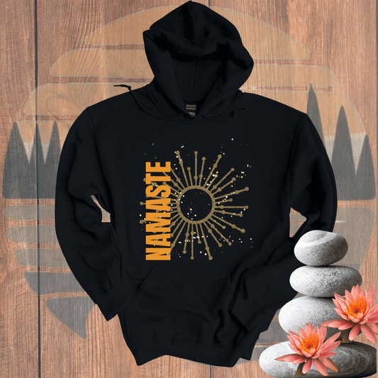 Printify Hoodie Black / S Namaste Sun Hooded Sweatshirt Namaste Sun Hooded Sweatshirt 71502060622138523974