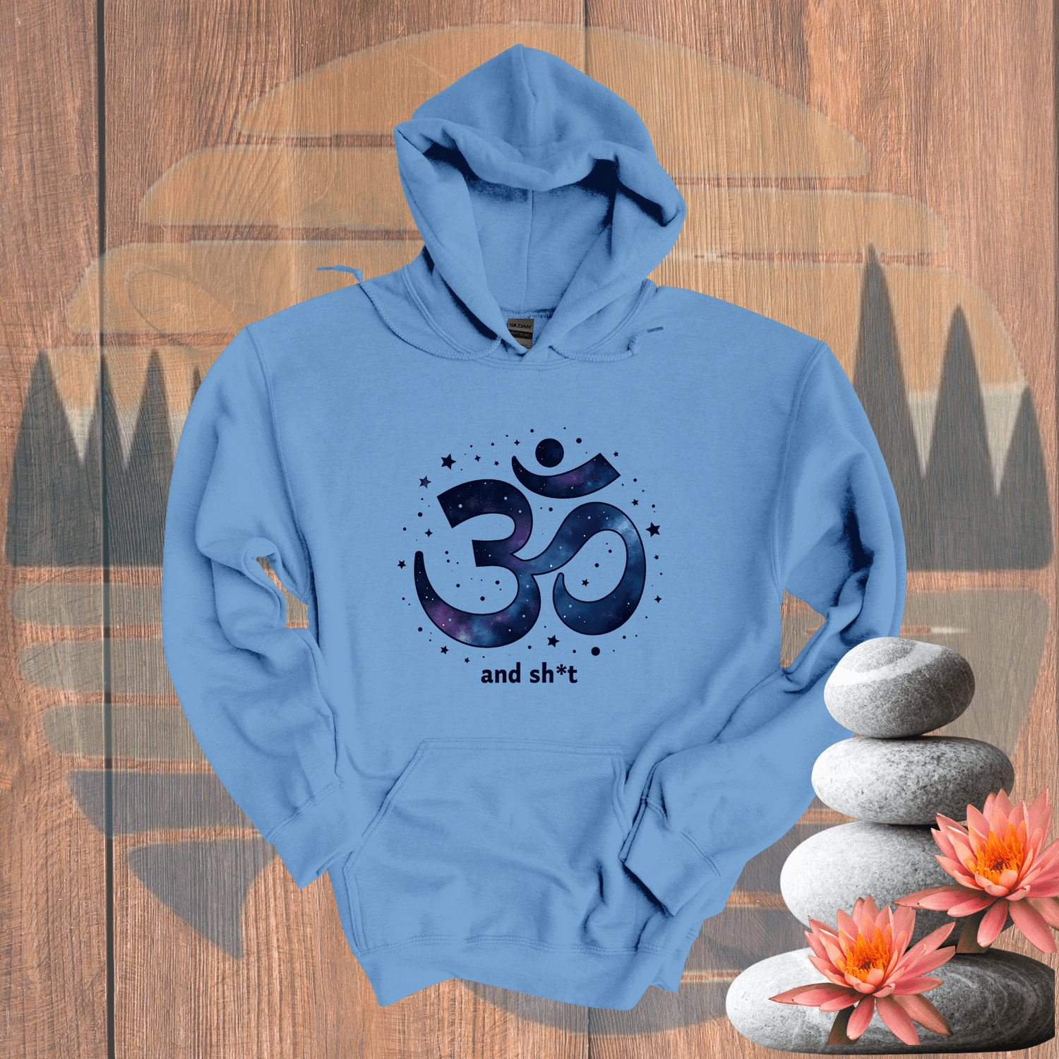 Printify Hoodie Carolina Blue / S Om and Sh*t Hooded Sweatshirt Om and Sh*t Hooded Sweatshirt 32334052283964438639