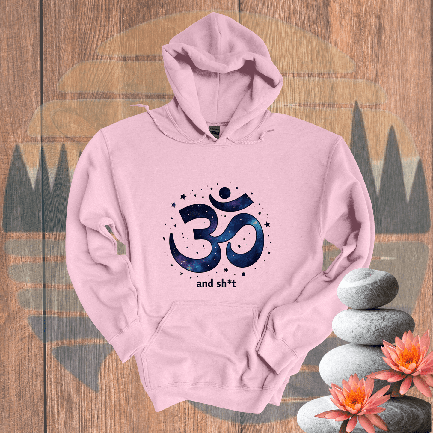 Printify Hoodie Light Pink / S Om and Sh*t Hooded Sweatshirt Om and Sh*t Hooded Sweatshirt 27808400002703176093