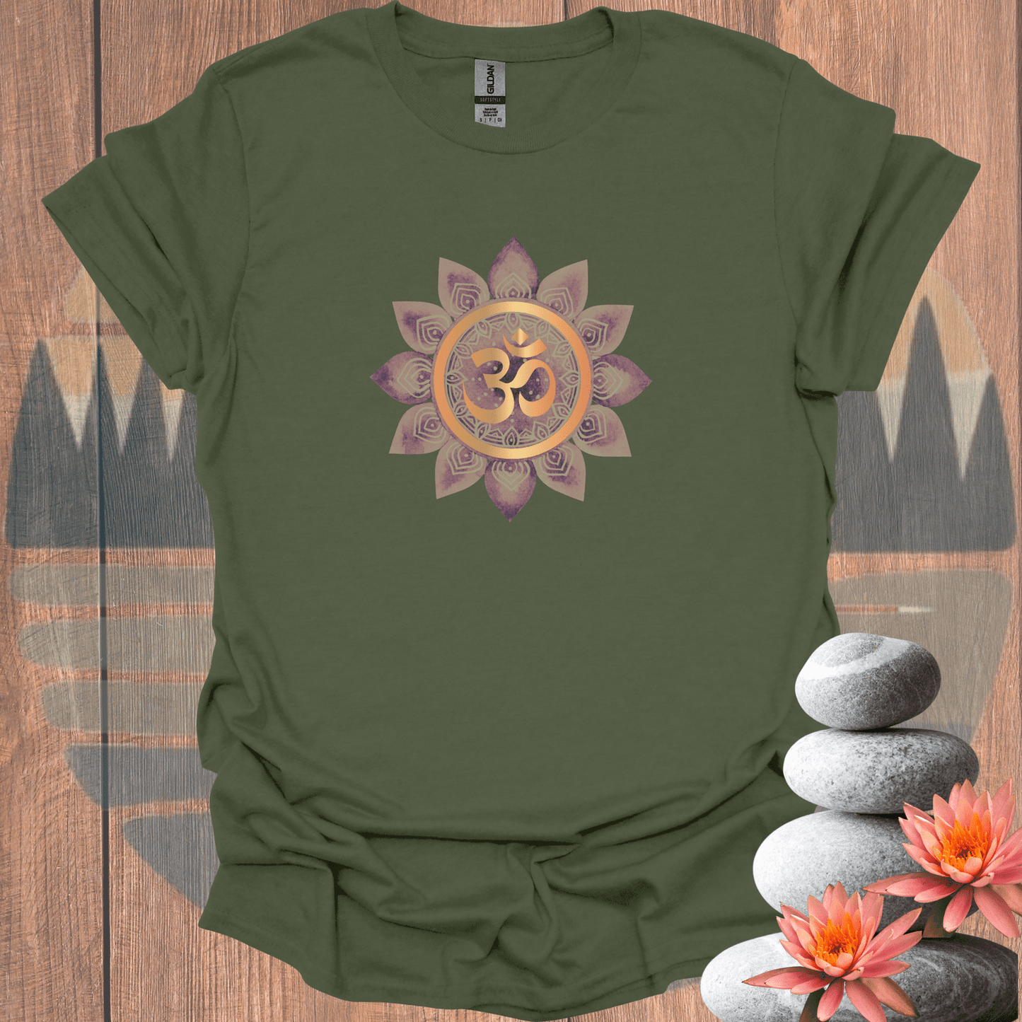 Printify T-Shirt Military Green / S Om T-Shirt Om T-Shirt 15767615936073668151