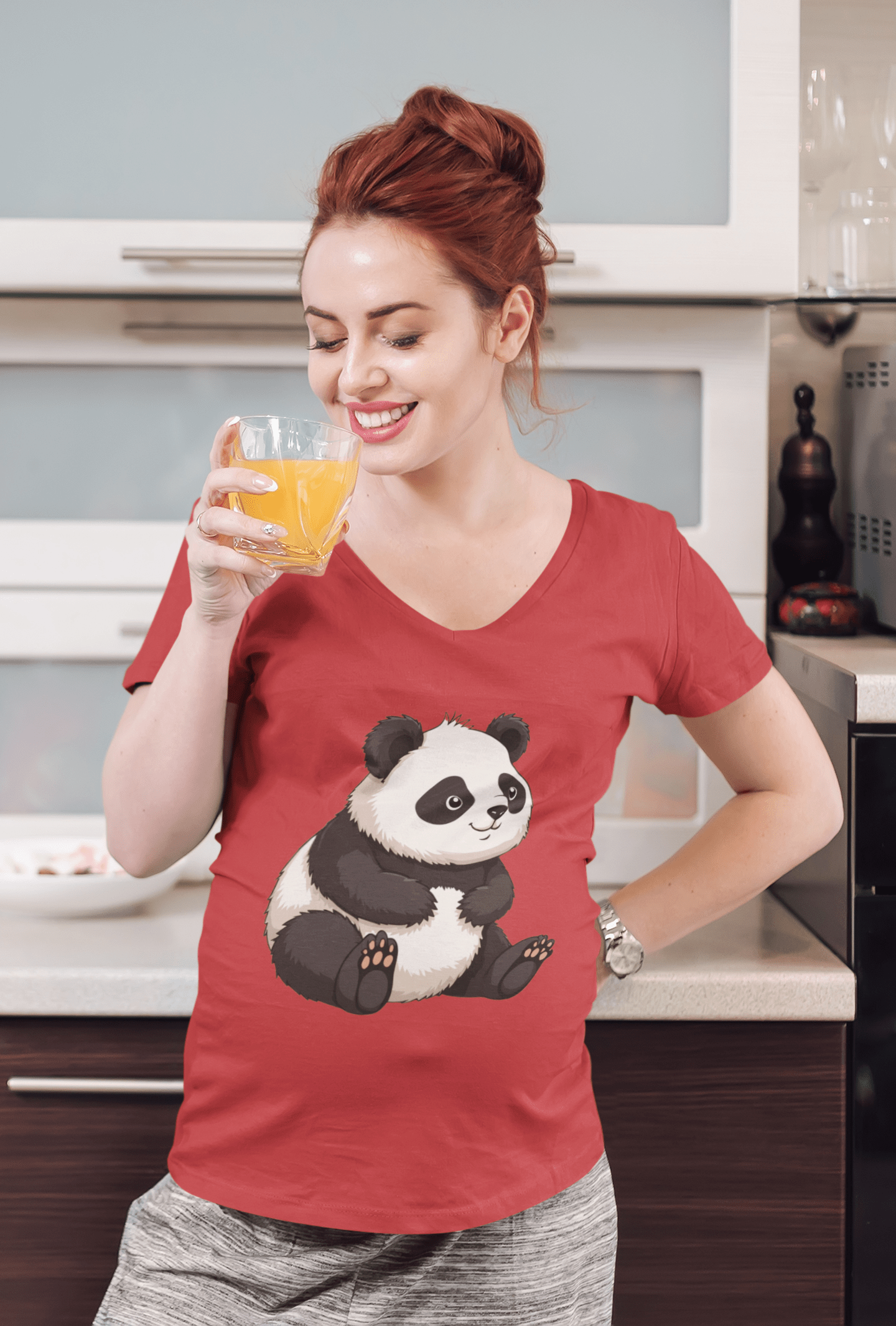 Printify V-neck Panda Me This V-Neck T-Shirt Panda Me This V-Neck T-Shirt