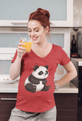 Printify V-neck Panda Me This V-Neck T-Shirt Panda Me This V-Neck T-Shirt