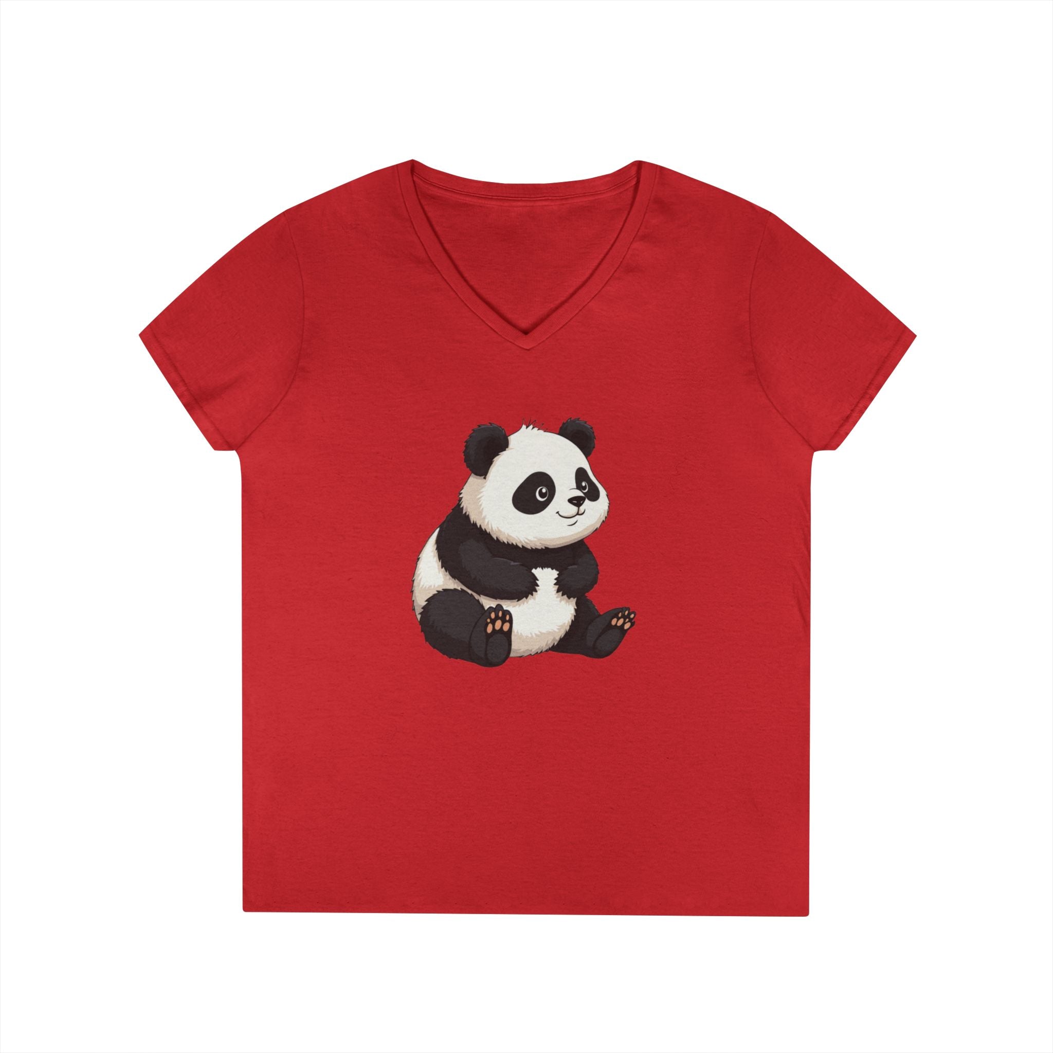 Printify V-neck S / Red Panda Me This V-Neck T-Shirt Panda Me This V-Neck T-Shirt 25535388990217473414