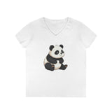 Printify V-neck S / White Panda Me This V-Neck T-Shirt Panda Me This V-Neck T-Shirt 23254468034278300359