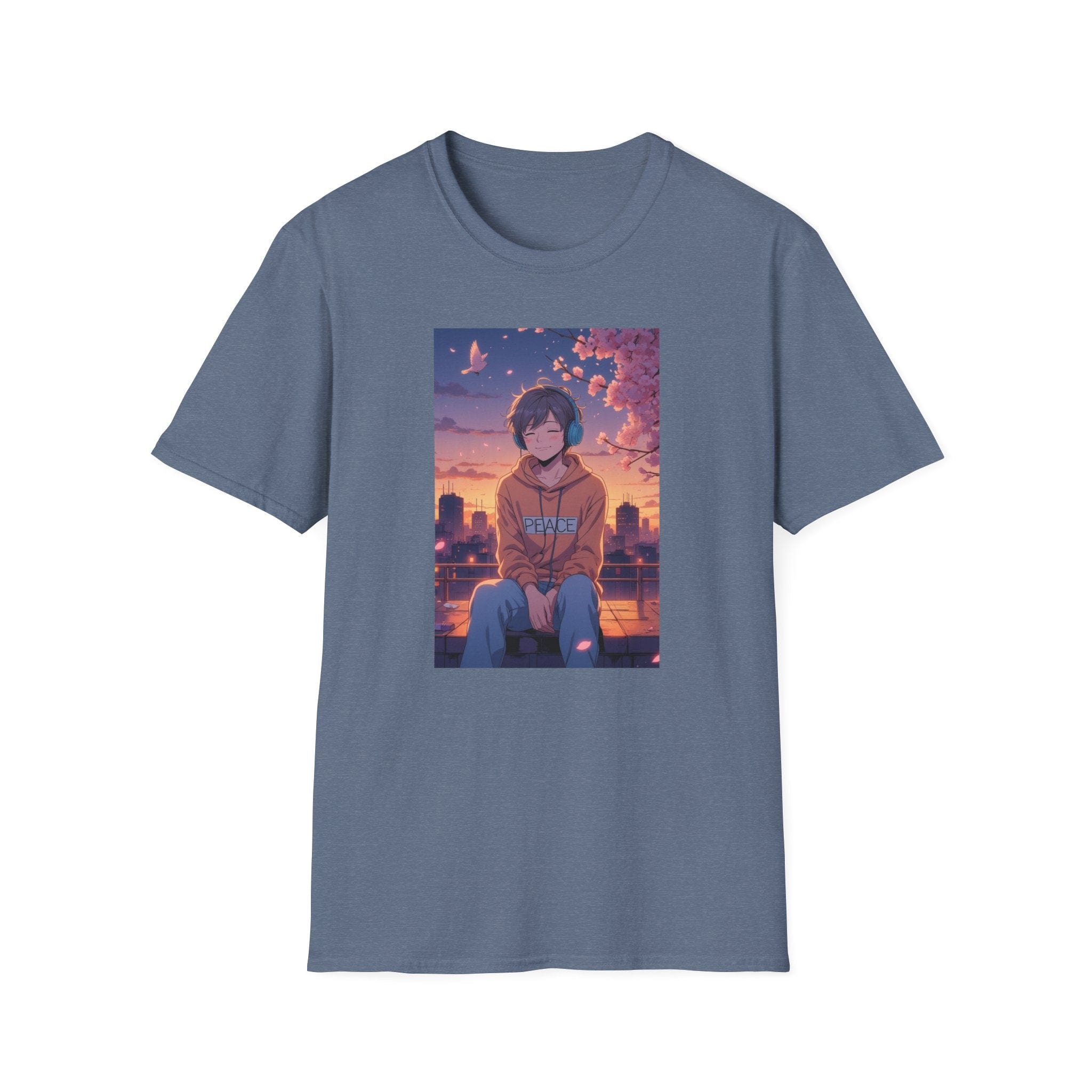 Printify T-Shirt Heather Indigo / S Peace Graphic Tee Peace Graphic Tee 20795167642831337763