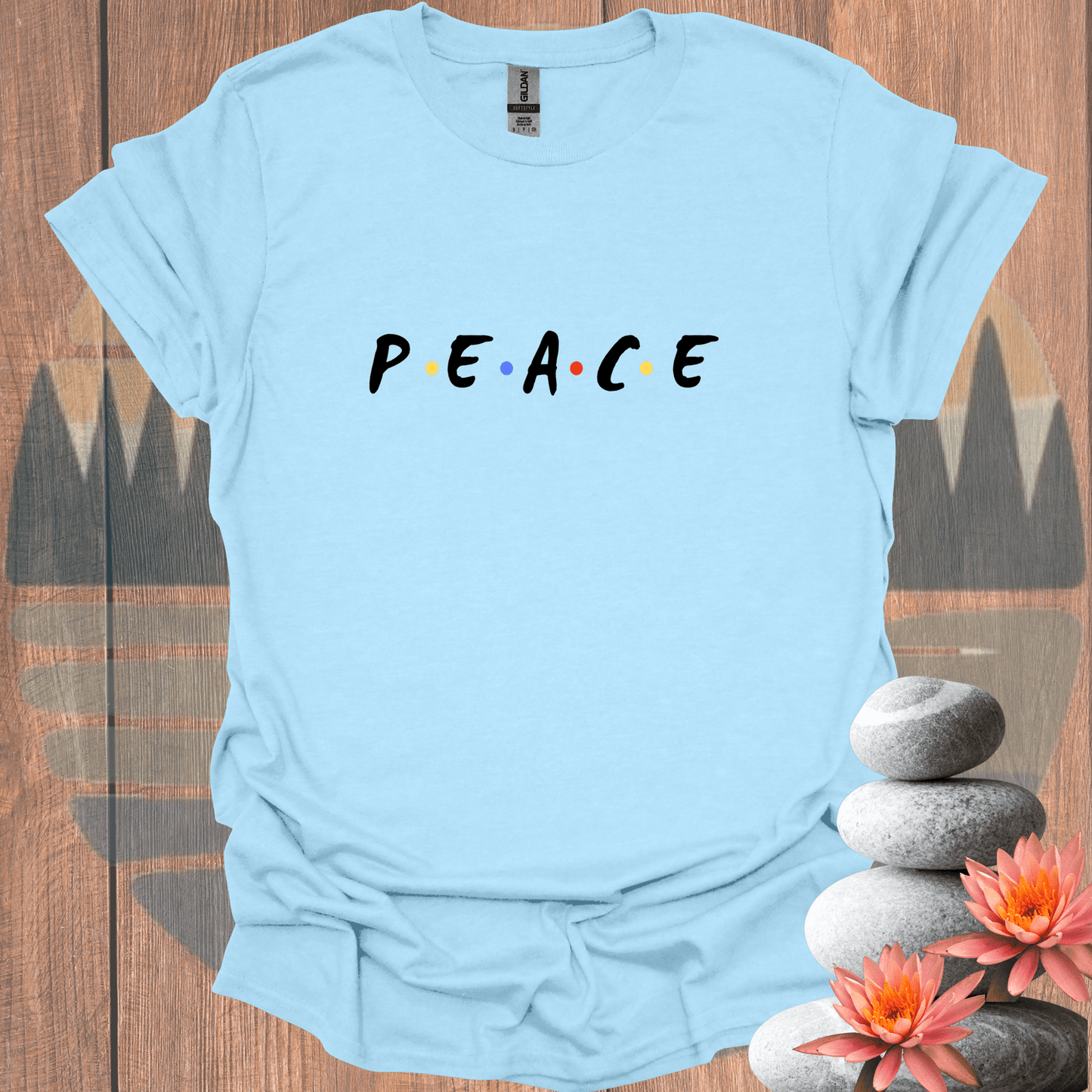 Printify T-Shirt Light Blue / S PEACE* T-Shirt PEACE* T-Shirt 20978651676760716858