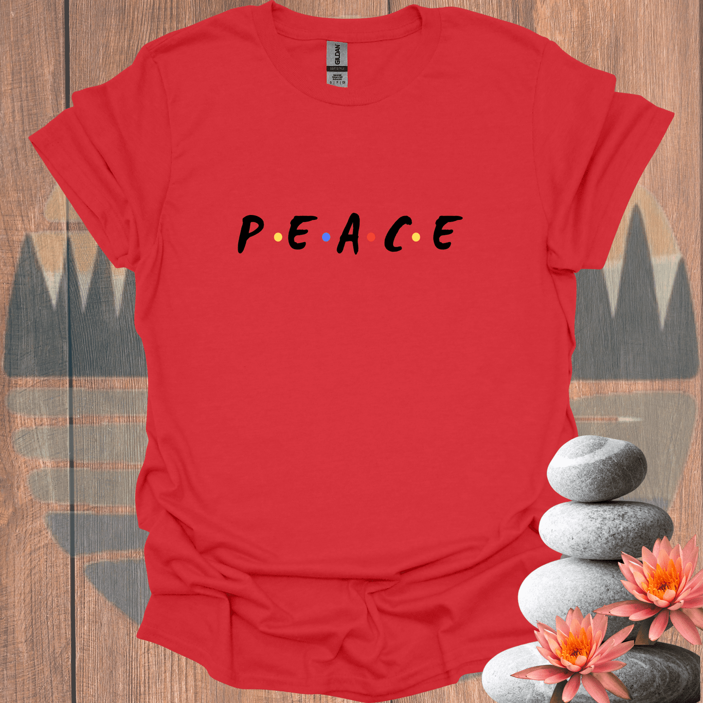 Printify T-Shirt Red / S PEACE* T-Shirt PEACE* T-Shirt 25621226231476616317